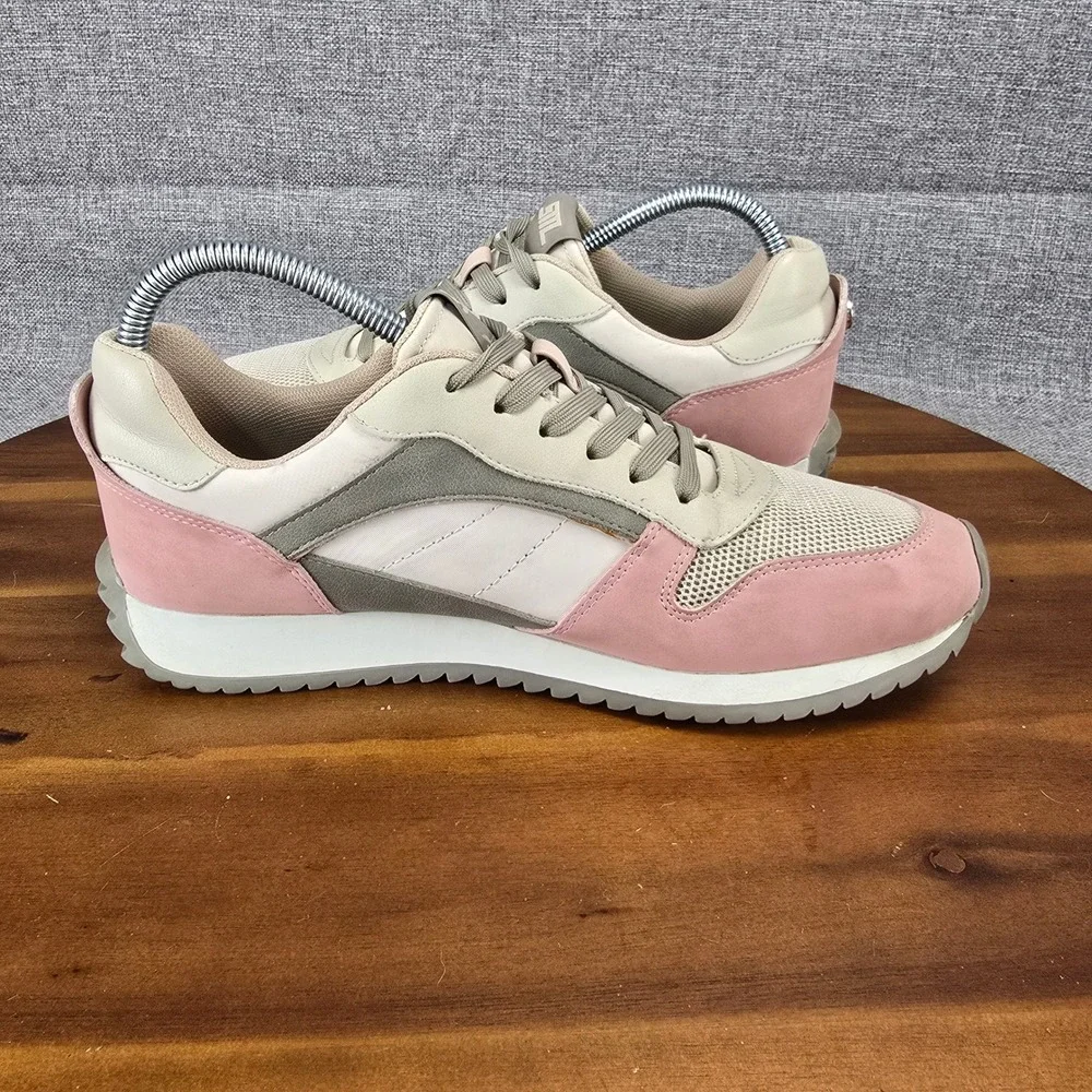 Steve Madden Kinkade Pink Beige Gray Athletic Sneakers Shoes Women's Size 9‎